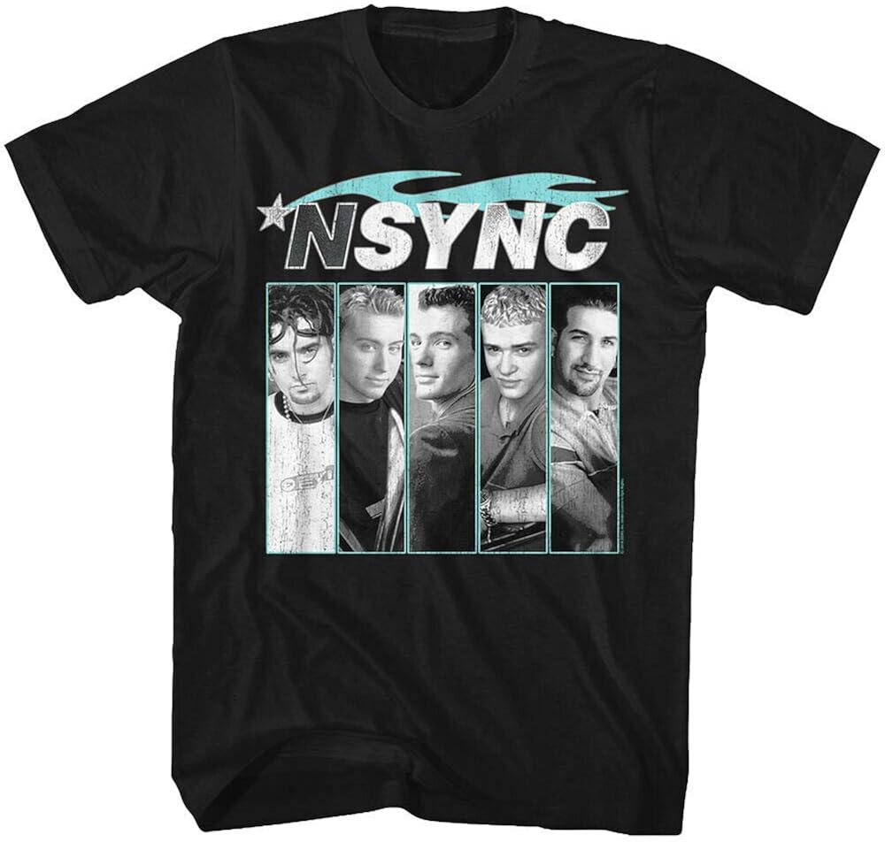 NSYNC Blue Flame Rock Pop Music Band TShirt Printed Tee Graphic ShortSleeve for Men Amazon.de