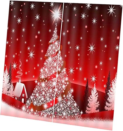 Finestre Natalizie Immagini.Flameer 1 Pezzo Tende Per Finestre Porta Decorazioni Natalizie Decorazioni Per La Casa Stampate Natale Paesaggio Invernale 170x200cm 67x79 In Amazon It Casa E Cucina