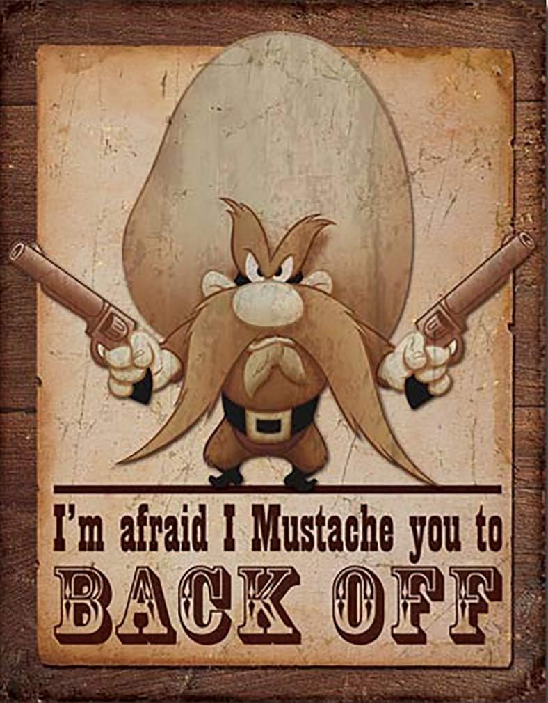 Shop72 - Yosemite Sam Cartoon Character Retro Vintage Tin Sign - with Sticky Stripes No Damage to Walls