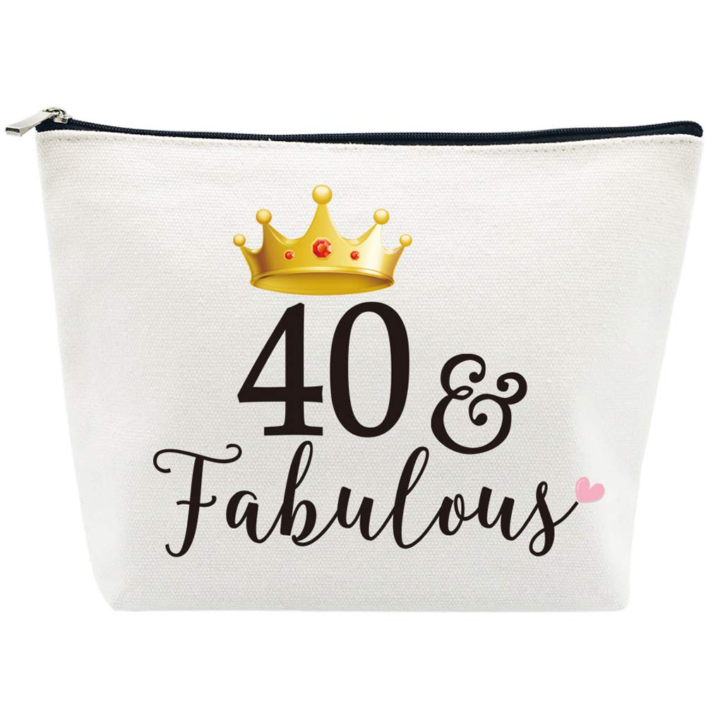 40th Birthday Gifts for Women 40th Birthday Party Supplies and Decorations 40 and Fabulous Turning Forty Makeup Bag Funny 40th Gifts Idea
