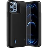 Battery Case for iPhone 12 Pro Max, QGOO 6000mAh Protective Portable Charging Case Extended Battery Backup Pack Kickstand Rec