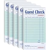 DGBDPACK Guest Checks Server Note Pads, Single Part & Thick Paper, 6 Pack, 300 Sheets, Waitress Notepad 3 Assorted Colors (EP-3632-1) 3.5'' X 6.75