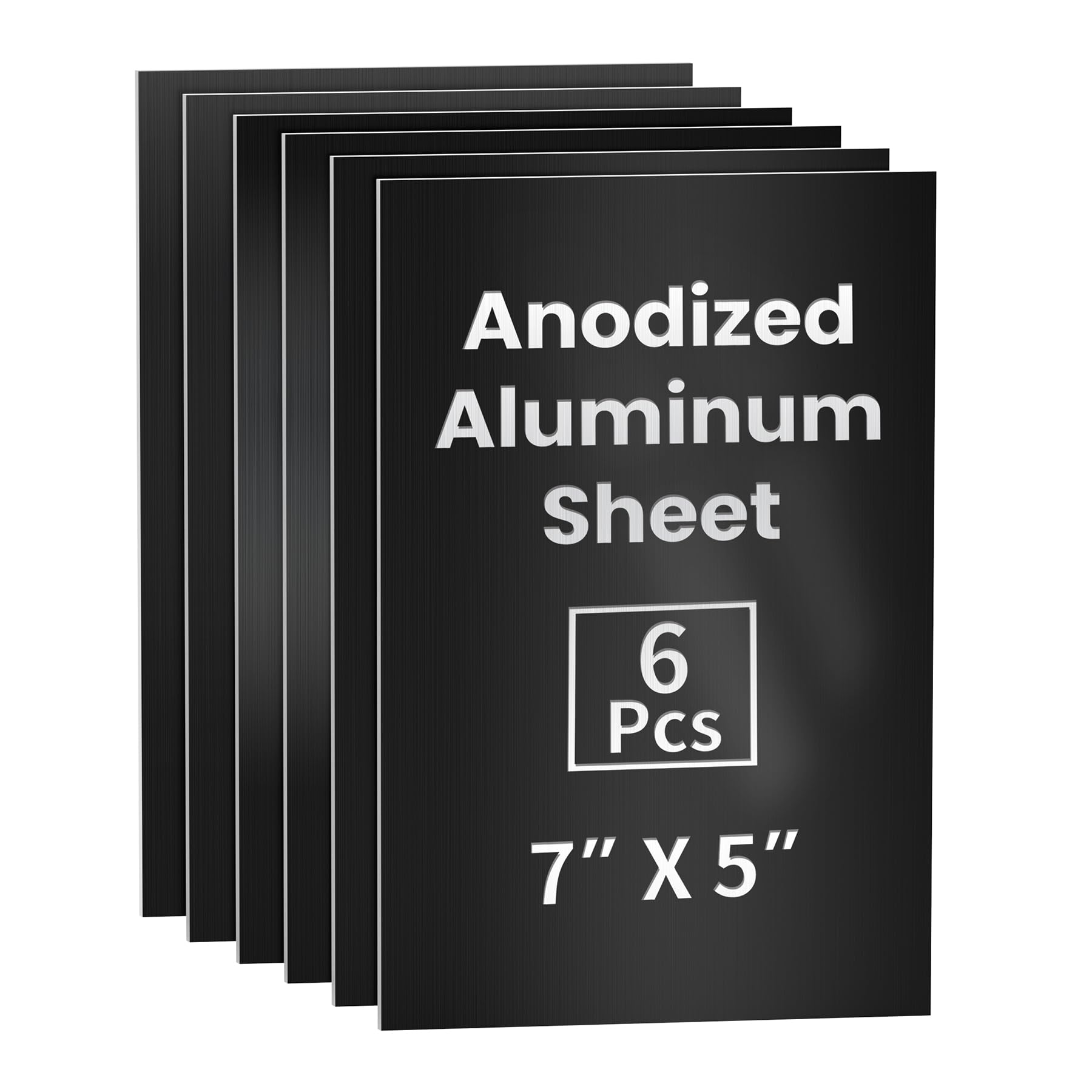 Photo 1 of GCGOODS 6 Pcs 7 x 5 inch Anodized Aluminum Sheet Set, Metal Blanks for Laser Engraving, Engraving Plates for Crafting, Decoration, DIY, Black Colors