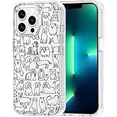 MOSNOVO Case for iPhone 13 Pro, [Buffertech 6.6ft Military-Grade Drop Protection] [Anti Peel Off Tech] Clear TPU Bumper Phone Case Cover Design - Doodle Dog