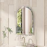 VocalStar Frameless Arch Mirror, 16" x 24" Bathroom Wall Mirror with Beveled Edge, Modern Decorative Vanity Mirrored for Living Room, Entryway, Bedroom | 1/4-Inch Shatterproof Glass