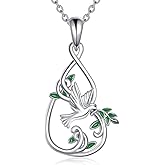 YAFEINI Dove Necklace Sterling Silver Holy Spirit Necklace Tree of Life Jewelry Catholic Confirmation Gifts for Women