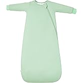 TOTBASIC Baby Sleep Sack Long Sleeve Wearable Blanket 1.0 TOG, Premium Soft Infants Warm Sleeping Bags with 2-way Zippers