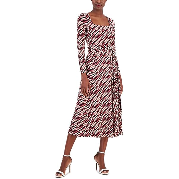 knee length dresses for ladies Anne Klein Printed Midi Dress