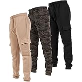Ultra Performance 3 Pack Mens Sweatpants, Fleece Cargo Joggers for Men with Pockets
