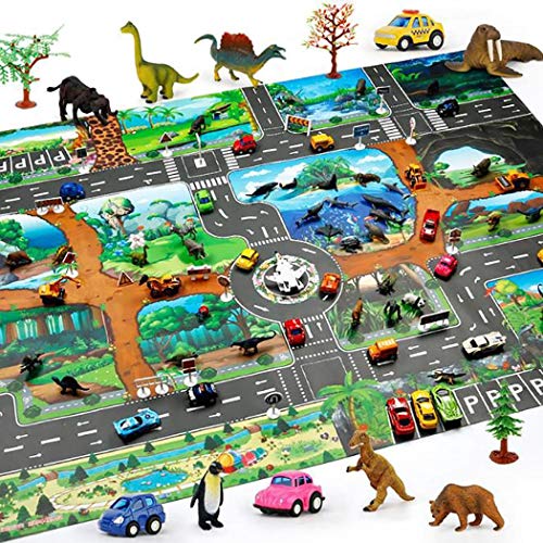 Elever Kids Map Taffic Animal Play Mat Baby Road Carpet Home Decor Educational Toy Baby Gyms & Playmats