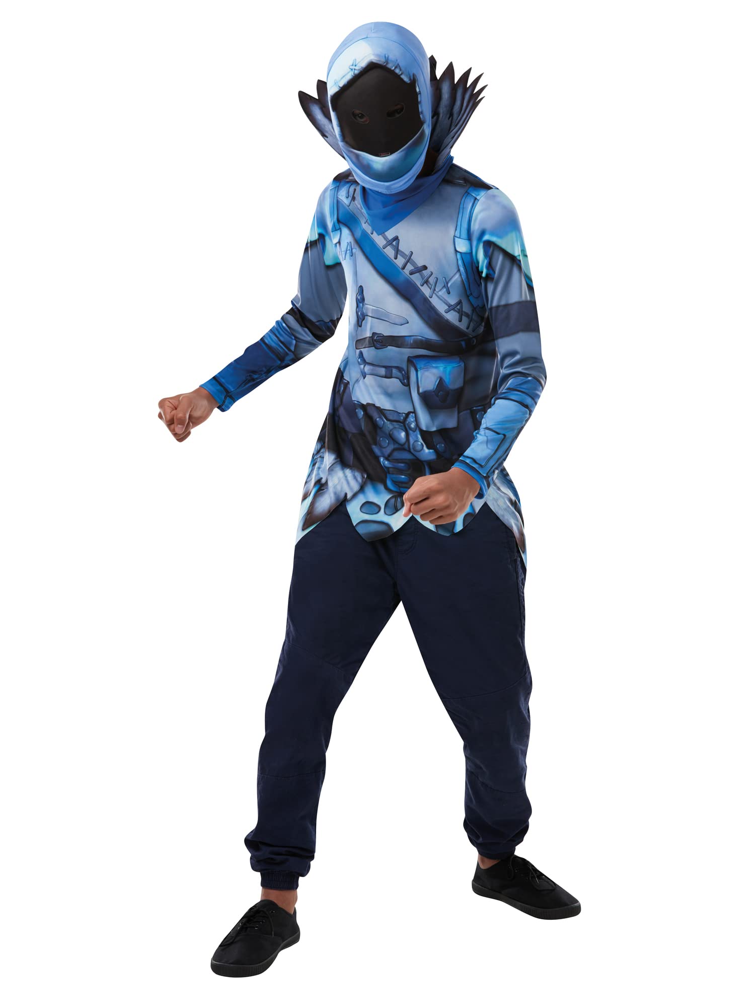 Rubies Official Fortnite Frozen Raven Costume Kit - Top and Mask, Childs Tween One Size Age 10+ Height Upto 152cm 300538NS