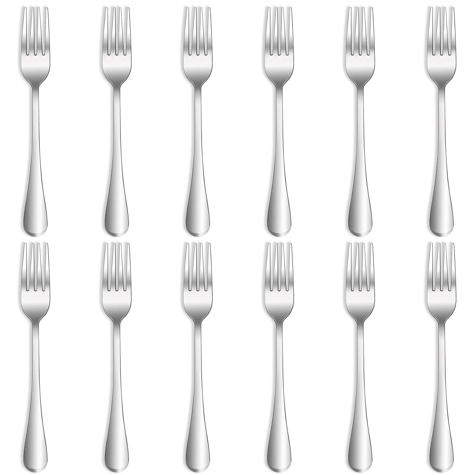 QUCHER 8.2" Dinner Forks, Table Fork Tableware, Stainless Steel Cutlery Sets for Home Kitchen Restaurant(12 Pack)