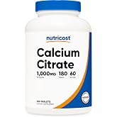 Nutricost Calcium Citrate (1,000mg) 180 Tablets, Gluten-Free | Vegan, GMO-Free, 60 Servings