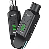 LEKATO 2.4GHz Wireless XLR Transmitter Receiver for Dynamic Mic, 4 Channels Wireless Microphone System 8H Running Time, Phantom-Powered for PA Systems, Audio Mixer, Live Sound, Church(MW-20)