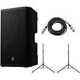 Electro-Voice ZLX-G2 15" 1000W Bluetooth Powered Loudspeaker,Stands &amp; Cable | Includes speaker stands and XLR cable for 1000W power, Bluetooth streaming and audio performance