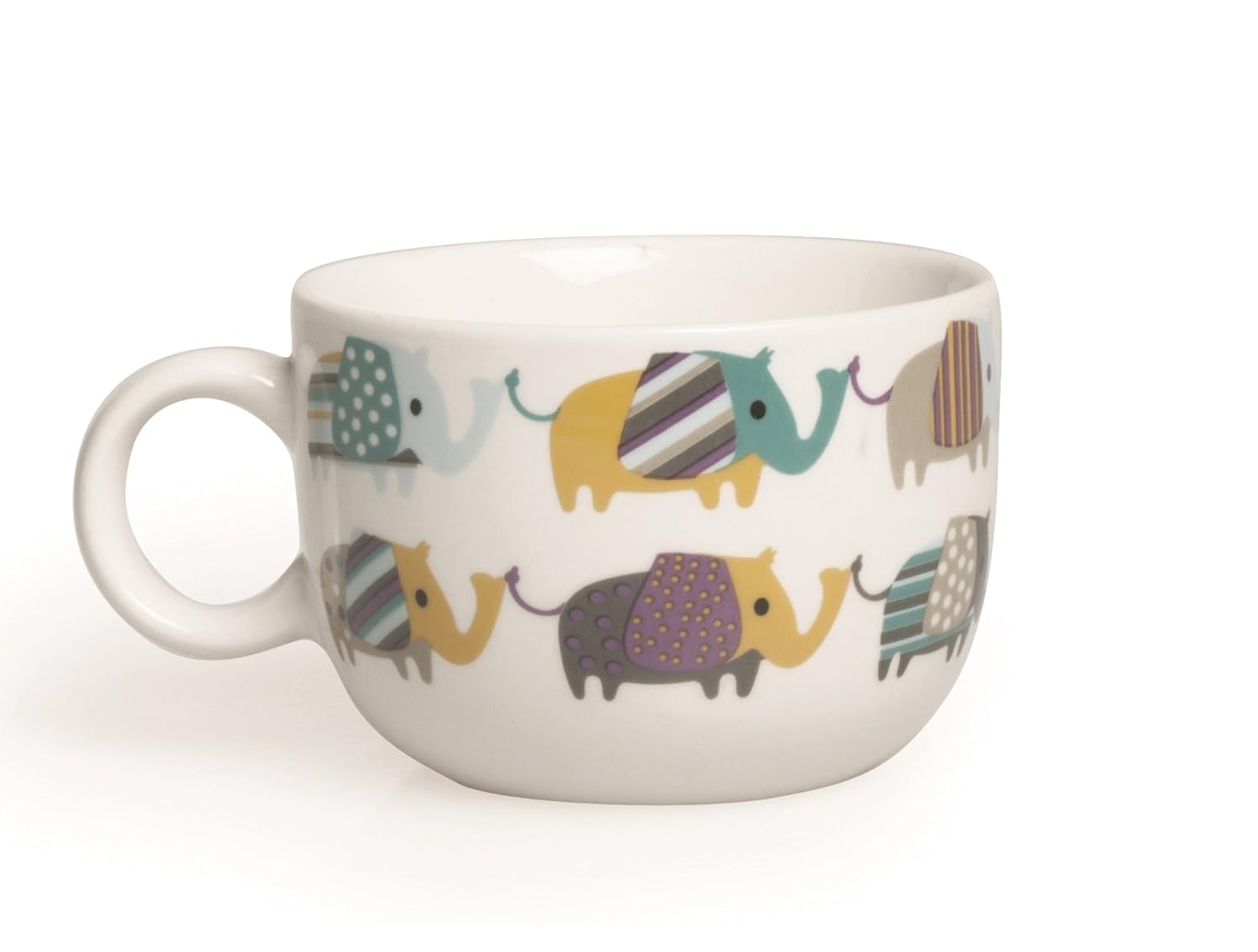 Excelsa Mugs Animals Tea Mug Elephant 200 ml, Porcelain, White
