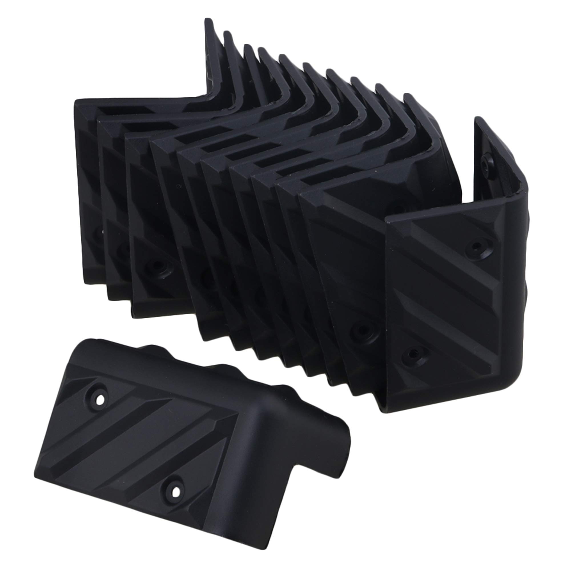 Mxfans Plastic Guitar Amplifier Speaker Corner for Cabinet 48x48x80mm Black Pack of 12