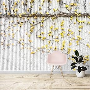Wall Mural Yellow Leaves in Rustic Background Removable Self-Adhesive Large Wallpaper - 66x96 inches