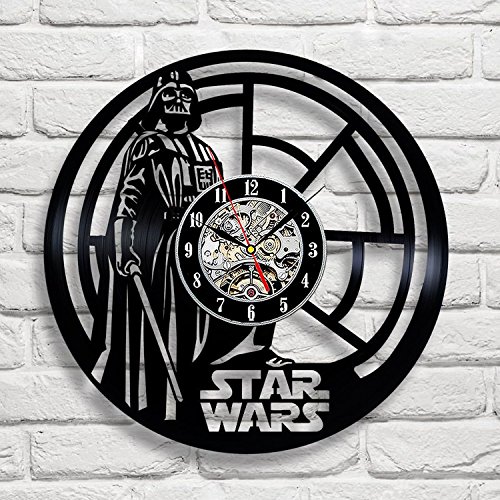Darth Vader Star Wars Vinyl Record Wall Clock Fan Gift Black Room Decor Idea