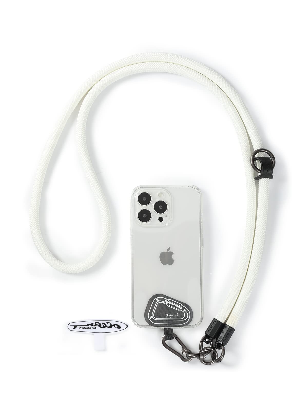 project-cb Cell Phone Lanyard ×1, Tether Tab ×2, Universal Adjustable Phone Strap, Crossbody, Neck Phone Lanyard, Rope Strap (White)