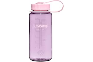 Nalgene Sustain Tritan BPA-Free Water Bottle Made with Material Derived from 50% Plastic Waste (using ISCC certified mass balance), 16 OZ, Wide Mouth, Cherry Blossom