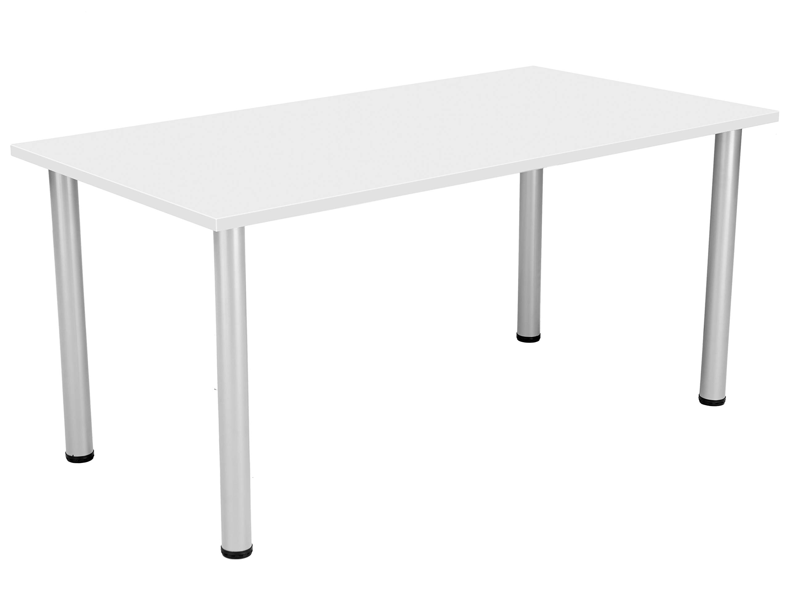Office Hippo Desk Table, Sturdy & Robust Computer Table, Stylish Work Table For Home Office, Ideal For Canteen or Meeting Room, High Table Desk, 5 Year Guarantee - White
