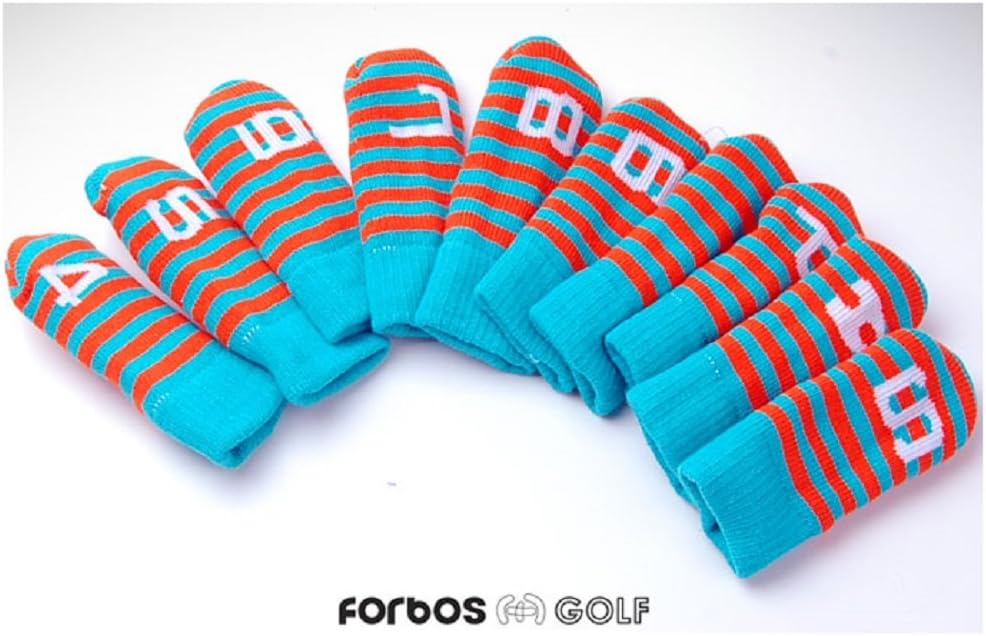 Forbos New FBSIC-F Golf Club Head Cover Iron Cover Set of 10 Green/Orange