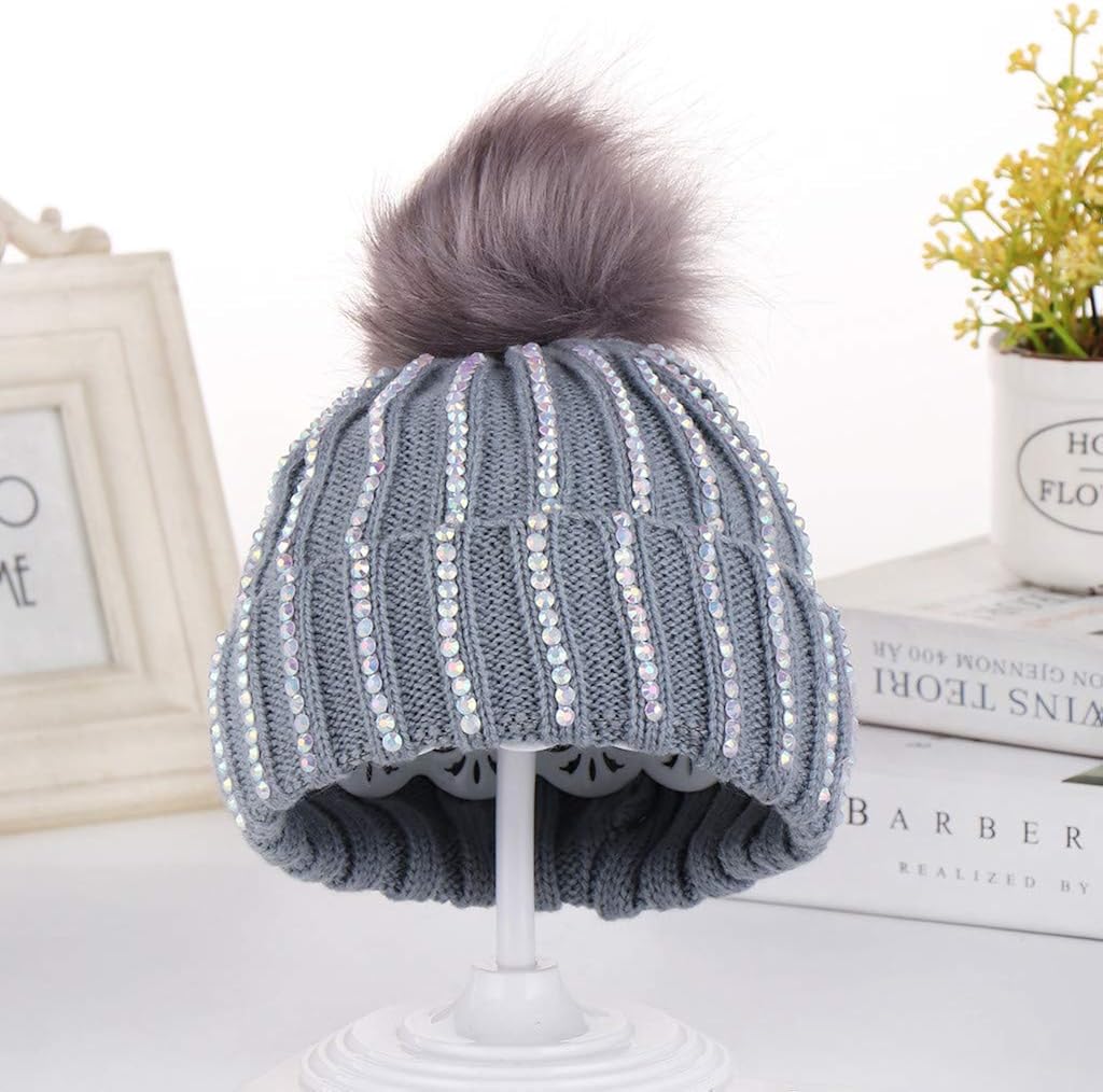 Susenstone Bonnet Bebe Fille Hiver Naissance Pompon Chaud Tricot En Laine Pas Cher A La Mode Unisex Chapeau Enfant Strass Cachemire Bebe Garcon Fille 0 6 Ans Vetements Bebe Fille 0 24m Simoncustoms Com