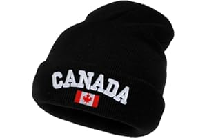 CYGGUN Canada Maple Leaf Beanie Hat, Adjustable Knit Canada Flag Baseball Cap Souvenirs, Cotton Cap Gifts for Men Women