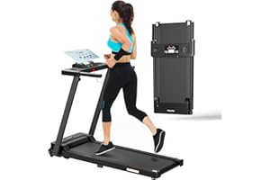FITINONE Portable Foldable 3.0 HP Small Treadmills for Home Office with 300 LBS Capacity, Folding Running Walking Compact Treadmill with Handle Bar and LED Display