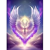 Diamond Art Painting Kits for Adults Sun and Angel Wing Round Full Drill DIY 5D Diamond Art Easy for Beginner Gems Cross Stitch Mosaic Craft Hobby Wall Art for Home Decor 30x40cm