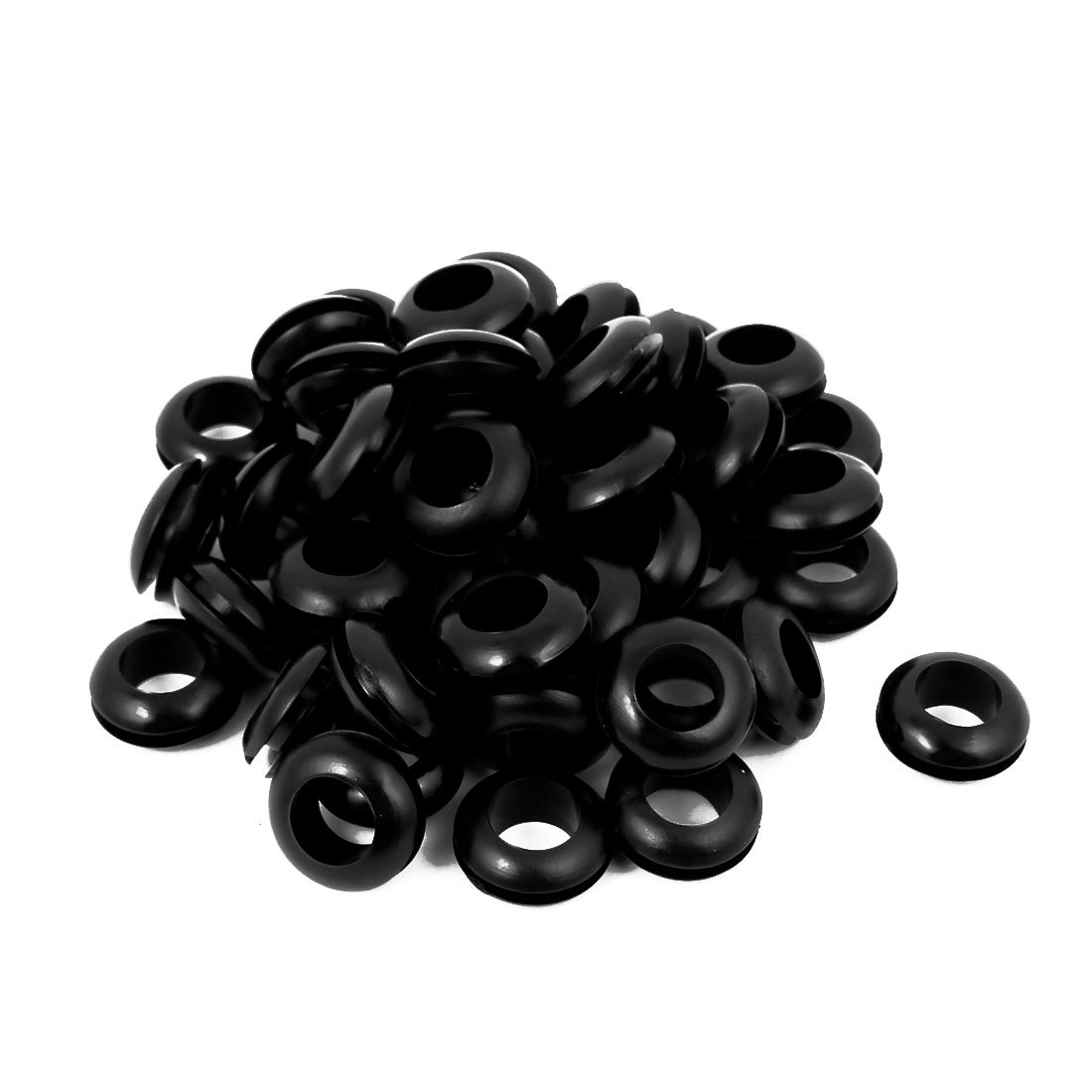 sourcingmap 50 PCS 10mm Dia Double Sides Rubber Wire Grommets Gasket Ring Cable Protector Black