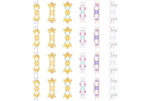 24PCS Easter Bunny Candy Paper Cards,Creative Candy Chocolate Package Wrapping Decorations,Bunny Paper Tags,Cute Rabbit Candi