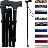Life Healthcare Folding Walking Stick Adjustable Height Lightweight Aluminium