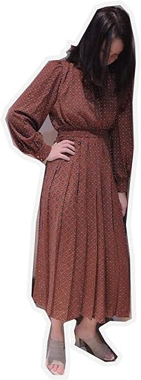 Amazon Kaerdiya ケルディヤ ファッションレディースワンピース ドレス ワンピース上品見えする シックな小花柄ワンピース Zzz0908 ブラウン ワンピース チュニック 通販