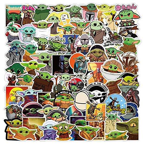 100Pcs Baby Yoda Stickers, Anime for Water Bottles Vinyl Waterproof for Car Motorcycle Decal Stickers