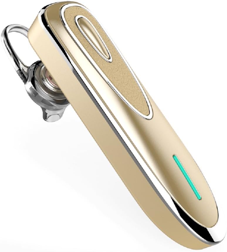 COOPO Bluetooth 4.1 Wireless Headset, 24-Hour Playtime,Noise Canceling and Hands Free with Mic,Earhook Earbuds Headphone Earphone for iPhone Android and Other Smartphones CP-K1(Gold)
