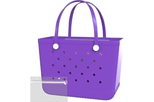 Heibbao X-Large Rubber Beach Bag Tote Bag with Waterproof Zipper Inner Bag, Washable Durable Tote Bag, Storage bags