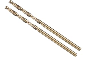 METALLIXITY Drill Bit (1.5mm) 2Pcs, M35 Cobalt High-Speed Steel Straight Shank Spiral Flute 135°Point Tip Gold Finish for Sta