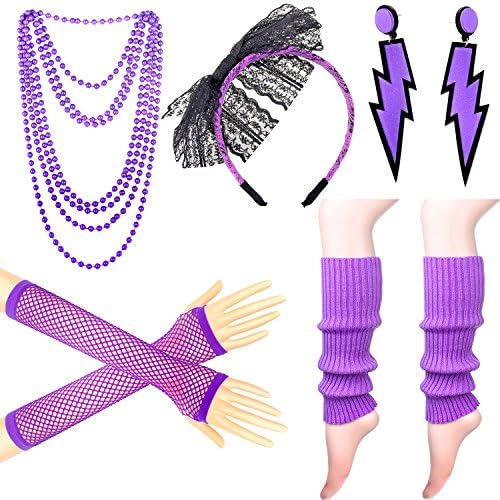 Womens Rainbow Long Gloves Socks and 3 Layered Tulle Tutu Skirt Party Accessory Set