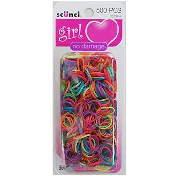 Amazon Com Scunci Girl No Damage Polyband Elastics 500 Ea Pack