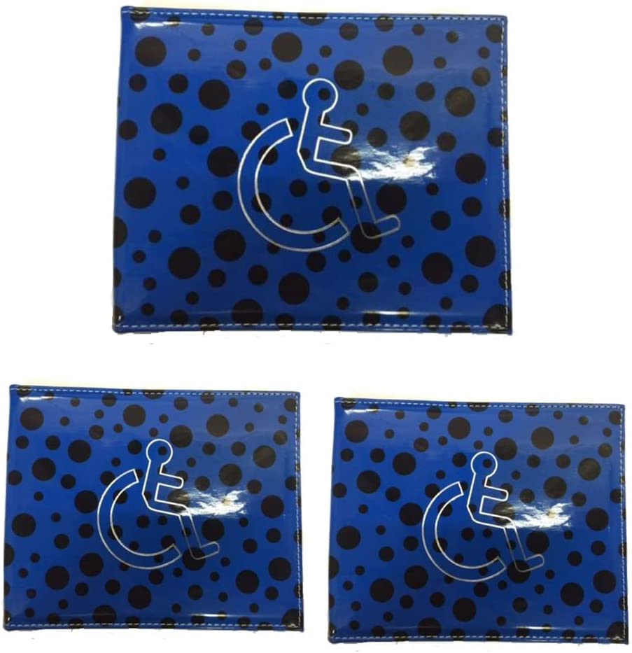 PU Leather Disabled Badge Holder & Timer Holder Blue Badge Hologram Safe Parking Permit Cover Polka-Dot — image 1
