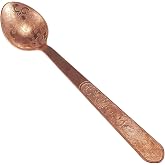 Vintage Copper Cutlery, Nepalese Hand-Carved Copper Spoon, Suitable for Stirring Coffee and Desserts, Cakes, Ice Cream (Type-4)