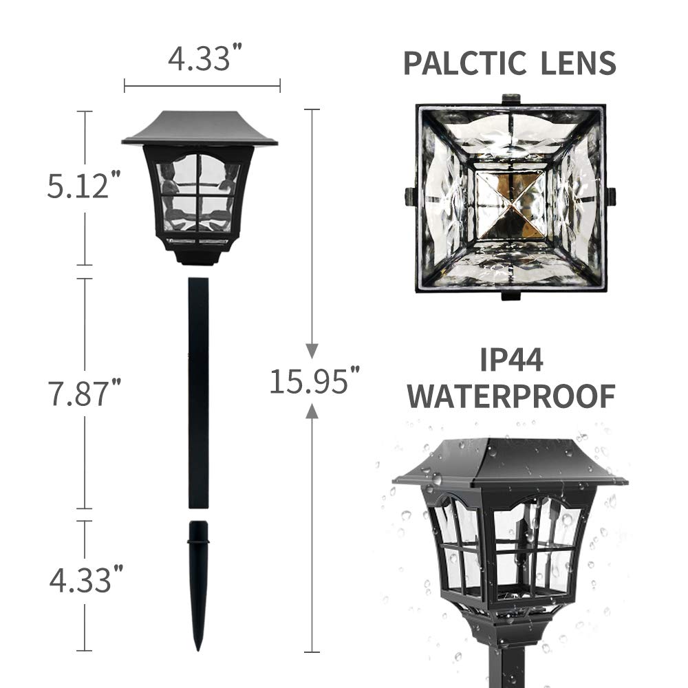 Petrala Solar Path Lights Outdoor Waterproof 6 lumens Landscape Lighting for Pathway Garden Decoration Walkway Driveway Yard Lawn, 8 Pack