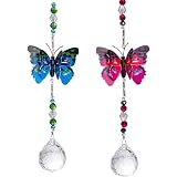 Monarch Schmetterling Buntglas Sonnenfänger – Handgefertigter Fensterhang 18,5x15 Cm