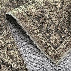 WondRg 2x8 Washable Brown Vintage Runner Rug for