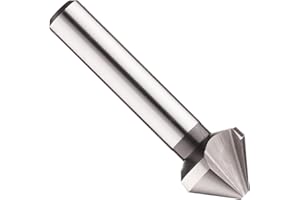 Dormer G154 Series High-Speed Steel Single-End Countersink, Uncoated (Bright) Finish, 3 Flutes, 82 Degrees, Round Shank, 8 mm