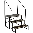 RV Steps with Handrails 3 Steps Mobile Home Stairs Outdoor RV Step Ladder with Anti-Slip Pedals Hot Tub Steps for Home, Spa, Travel Trailers, Porch, Pool