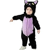 RWYBEIW Toddler Baby Black Cat Costume for Girls Boys Halloween Cosplay Costumes Hooded Jumpsuit Fuzzy Warm Winter Clothes