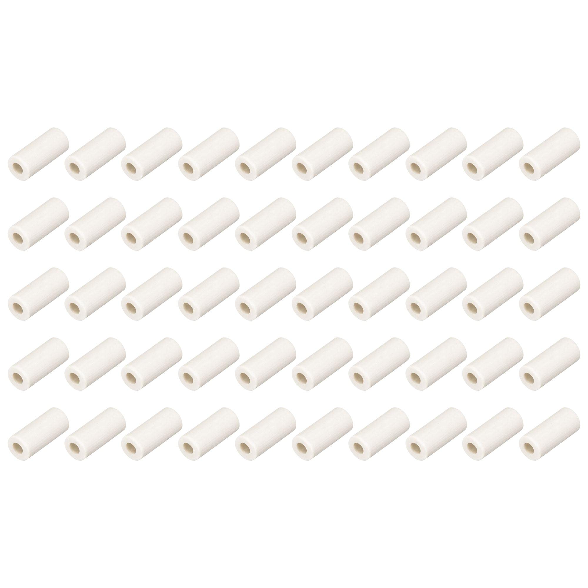 sourcing map 50pcs 2mm Dia Ceramic Tube Insulated Electronic Wire Bundle Heat Insulation Protection Single Bore